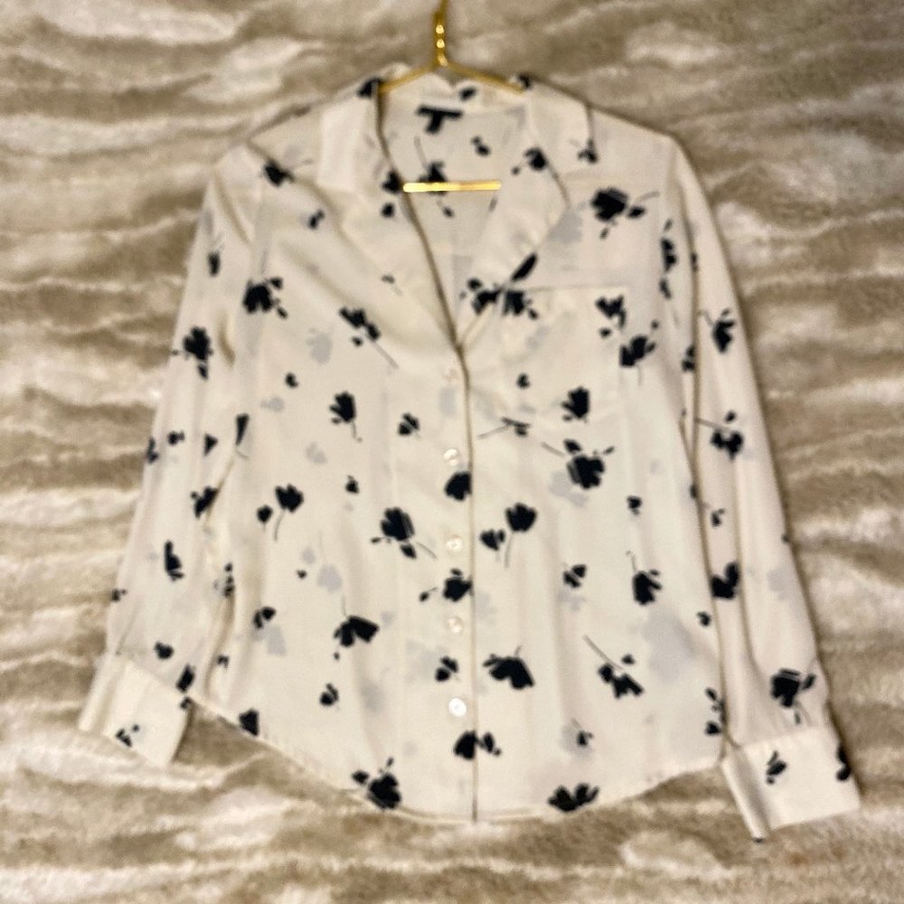 We Wore What Button Down Floral Blouse